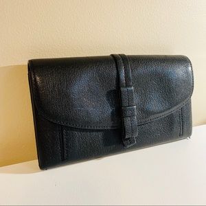 New! Kate Spade: Tie Detail Black Leather Wallet